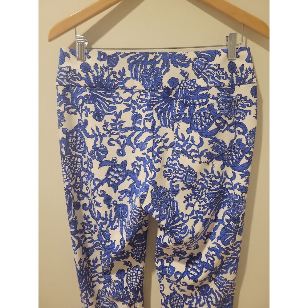 Lilly Pulitzer Luxletic Corso Pants Size 8 Stretch Blue "Ride With Me" Print - Picture 6 of 9